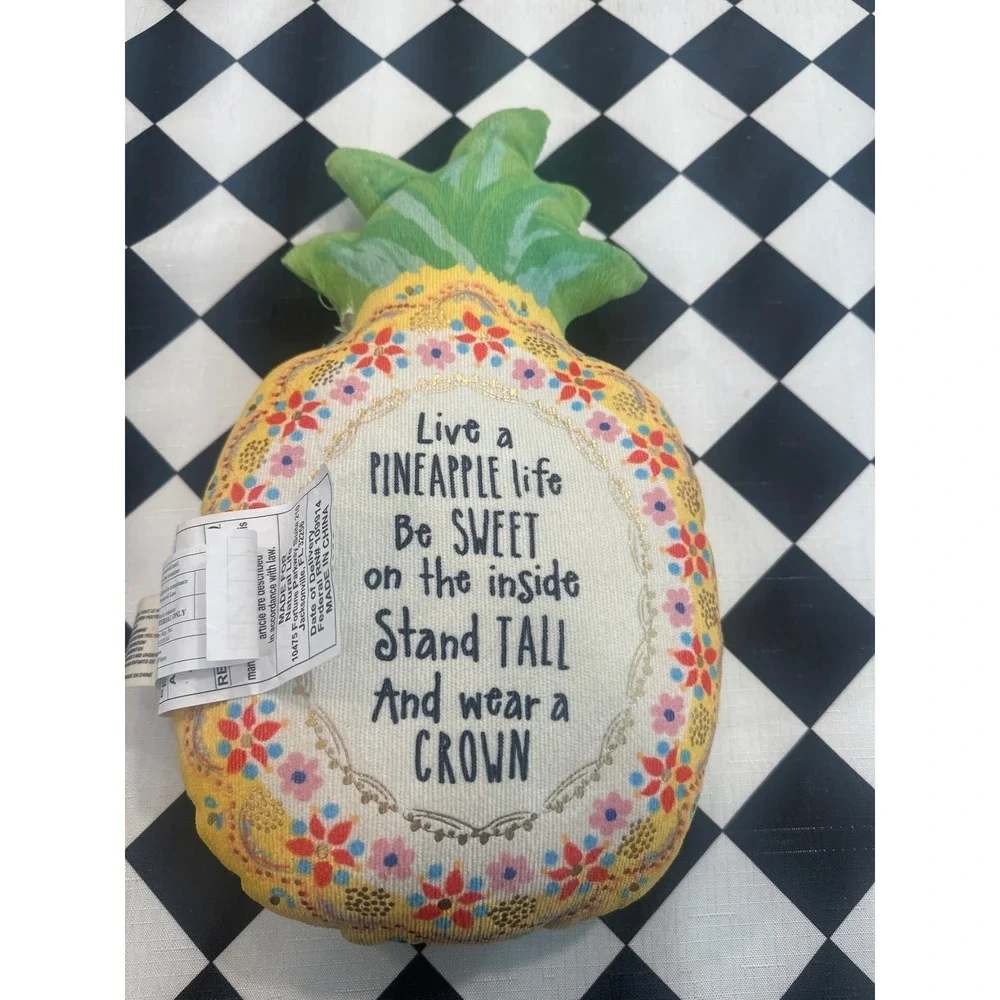 Natural Life Pineapple Inspirational Pillow Live Be Sweet Stand Tall Crown